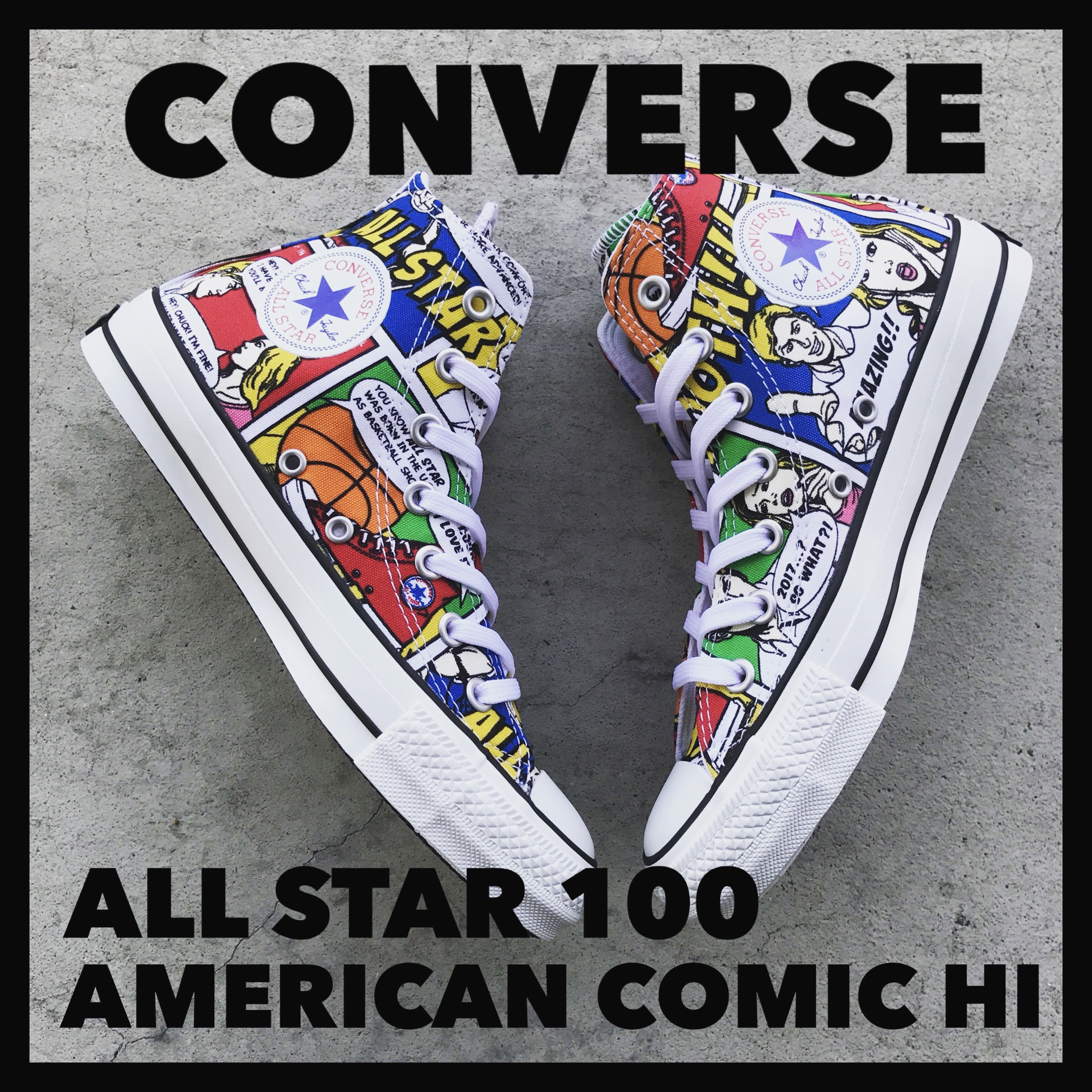 懐かしいー！アメコミ柄！CONVERSE ALL STAR 100 AMERICAN COMIC | 靴 ...